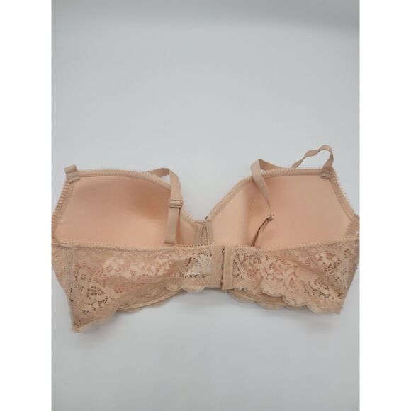 Rampage Intimates Bra 42D Womens Tan Lace Sides Padded Underwired Full Coverage - Picture 3 of 4